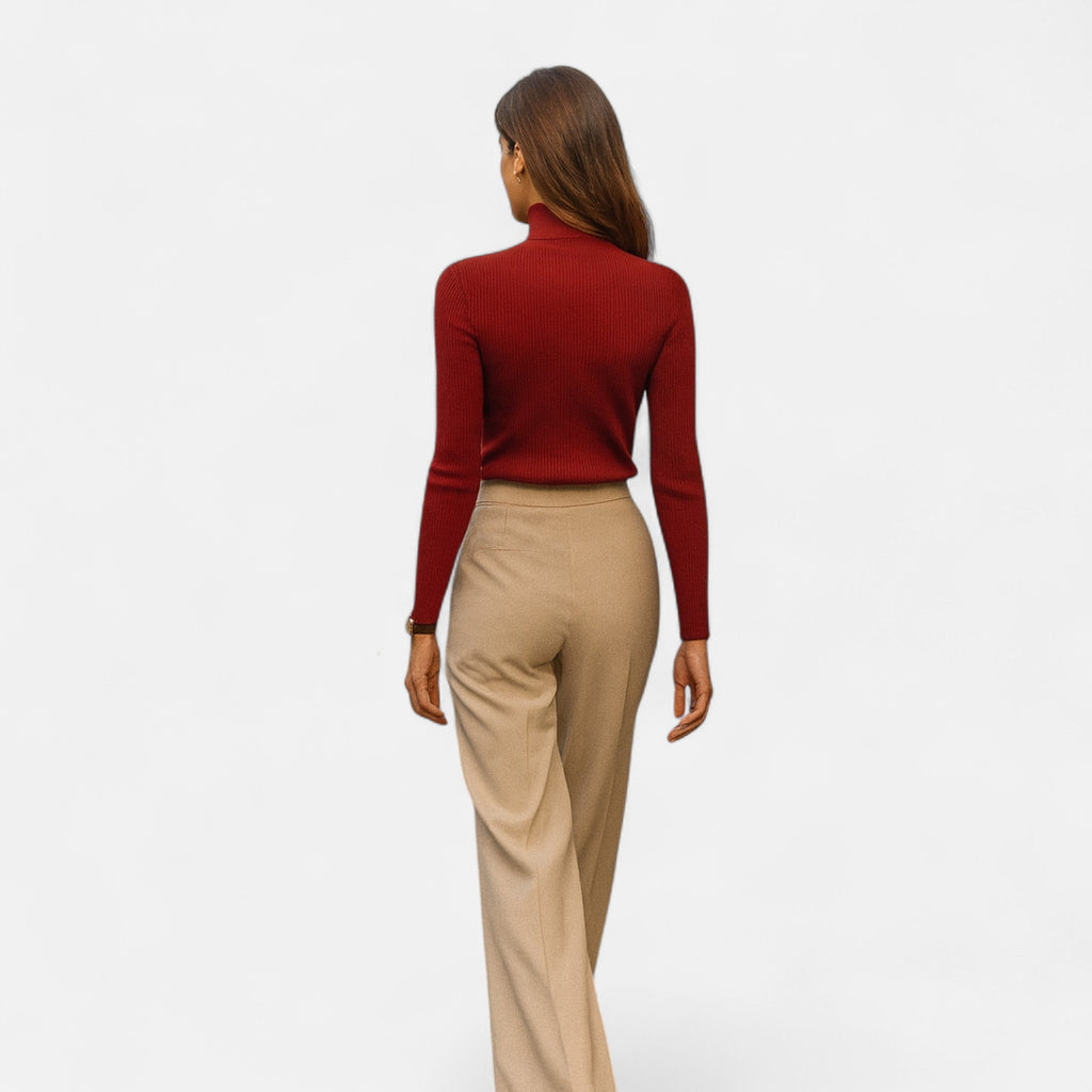 Ophelia | Ribbed Turtleneck Sweater Slim Fit