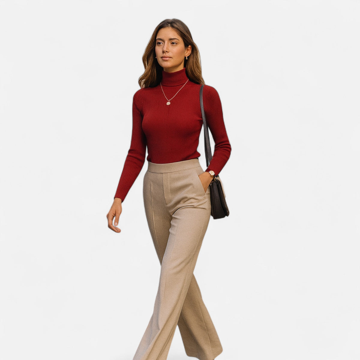 Ophelia | Ribbed Turtleneck Sweater Slim Fit