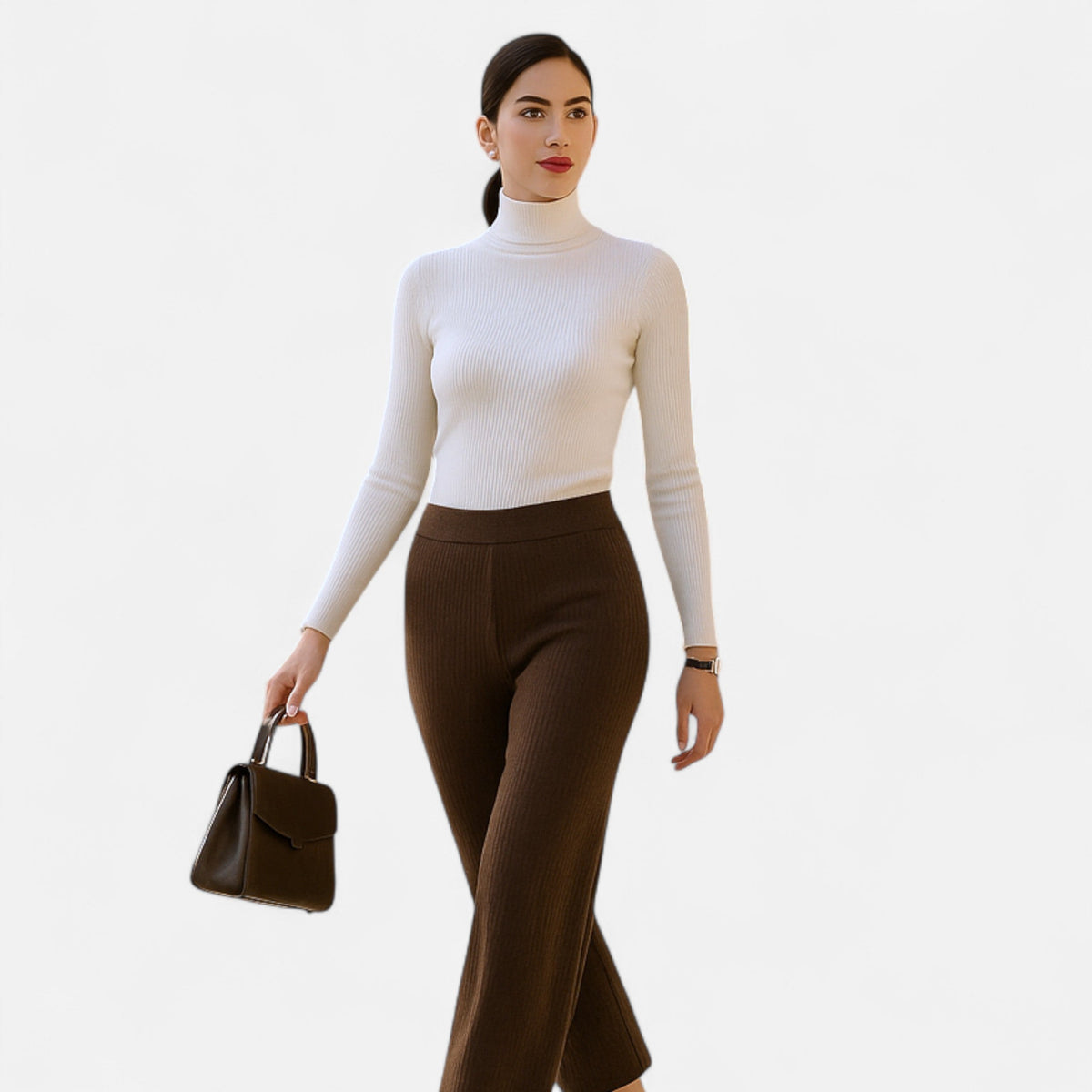 Ophelia | Ribbed Turtleneck Sweater Slim Fit