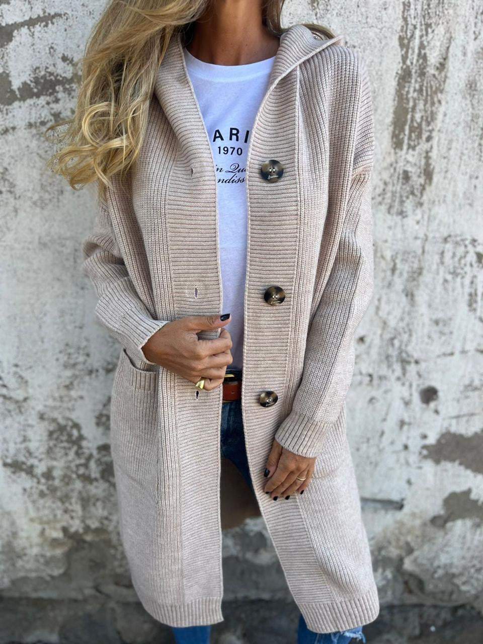 Harmony | Longline Knit Cardigan with Statement Buttons
