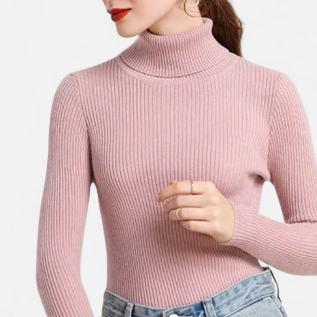 Ophelia | Ribbed Turtleneck Sweater Slim Fit