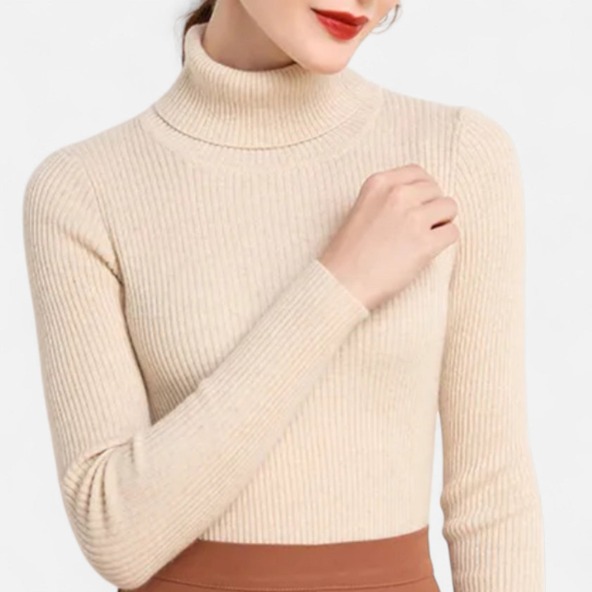Ophelia | Ribbed Turtleneck Sweater Slim Fit