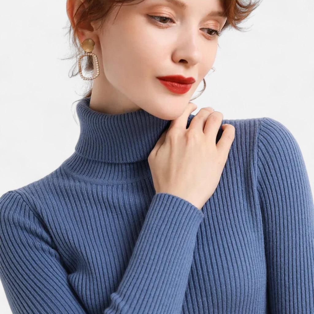 Ophelia | Ribbed Turtleneck Sweater Slim Fit