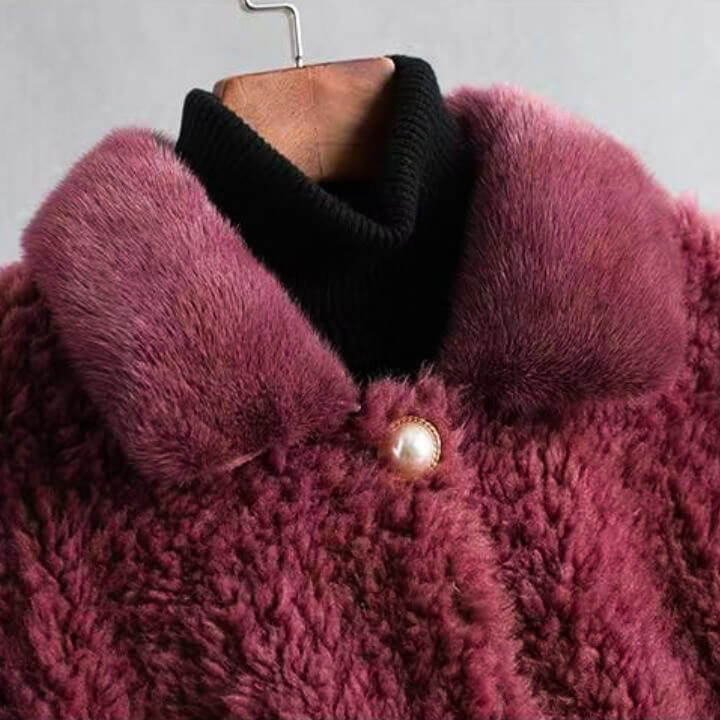 Karinda | Shearling Wrap Coat Draped Silhouette