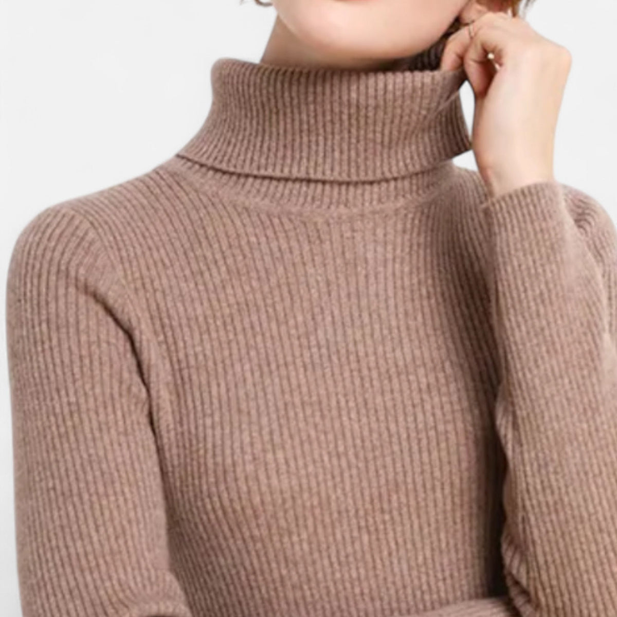 Ophelia | Ribbed Turtleneck Sweater Slim Fit