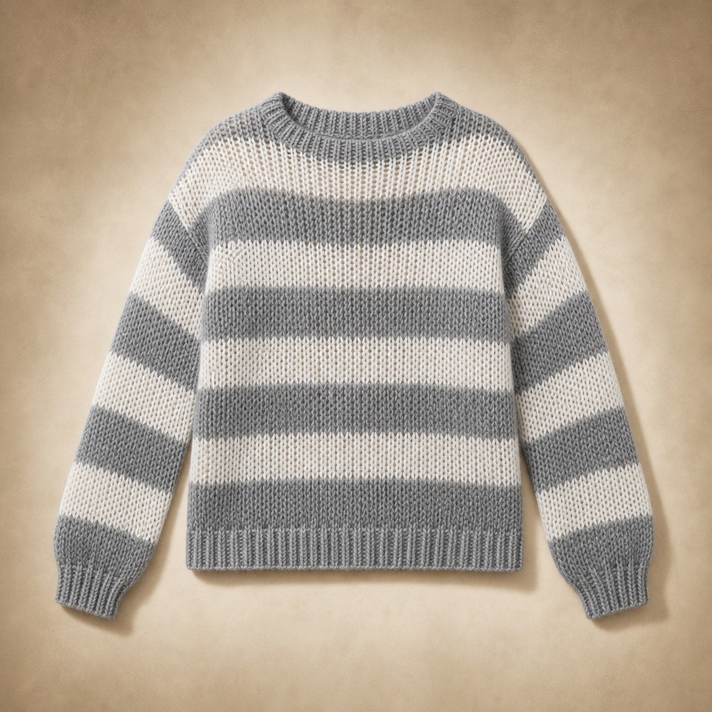 Adele Striped Sweater Gray – Product Photo