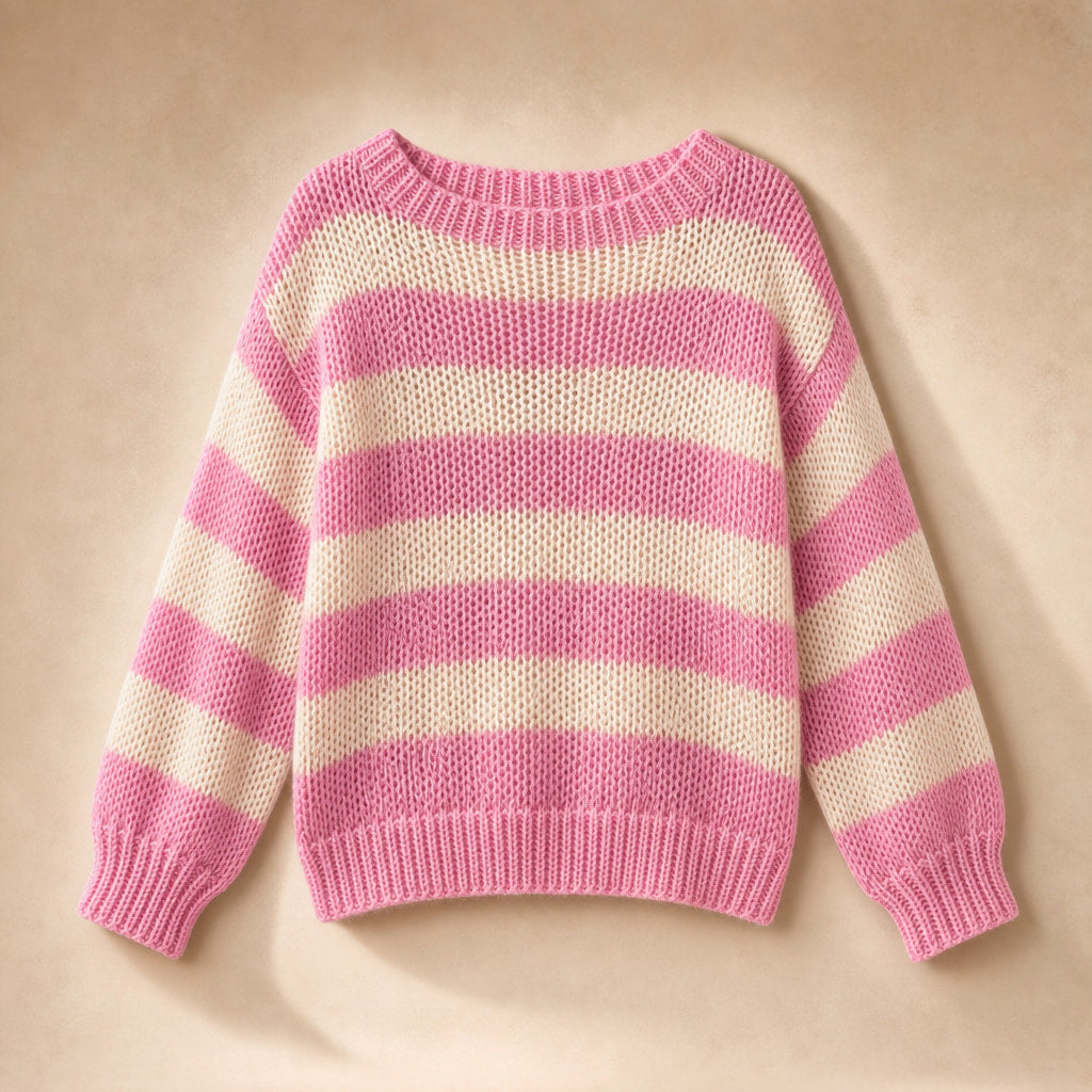 Adele Striped Sweater Pink – Product Photo