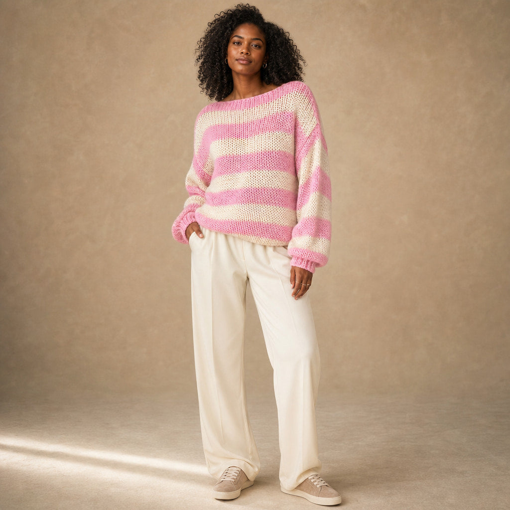 Adele Striped Sweater in Pink – Mampierimoda Premium Womenswear