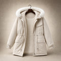 Alessia Fur Lined Winter Parka Off-White – Product Photo