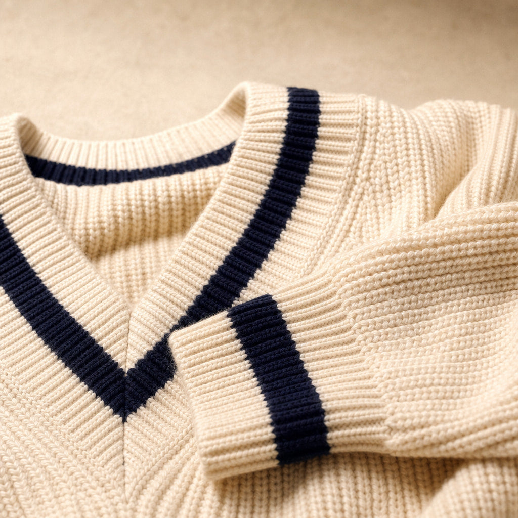 Alessia Knit Sweater White – Fabric and Detail Close-Up