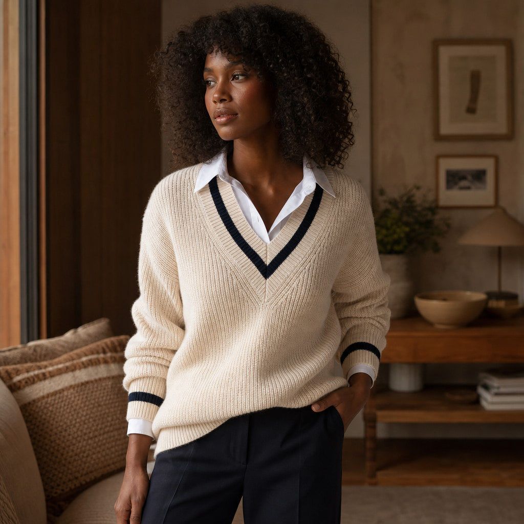 Alessia Knit Sweater White – Styled Editorial Shot