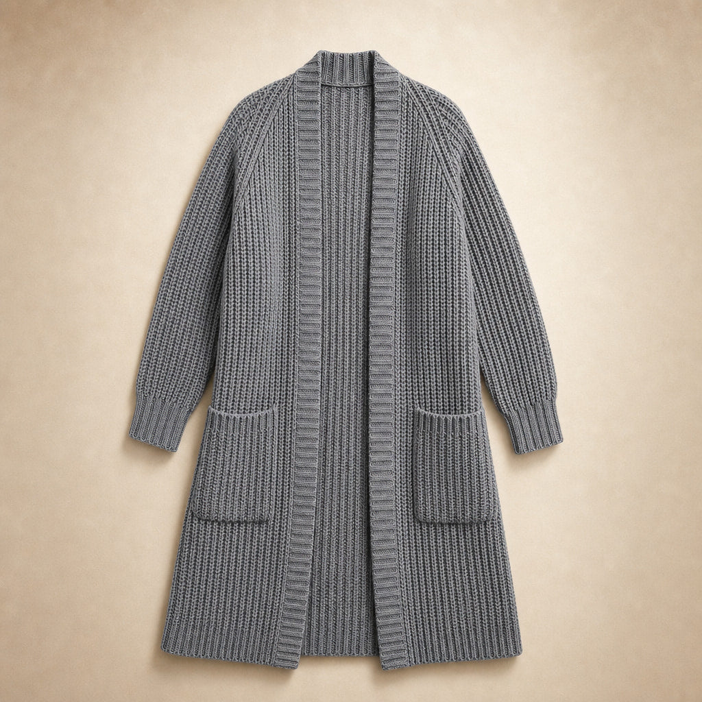 Cozy Confidence Longline Cardigan Grey – Product Photo
