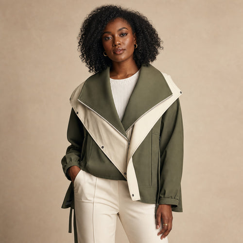 Amelia Asymmetrical Two-Tone Jacket in Mint Green – Mampierimoda Premium Womenswear