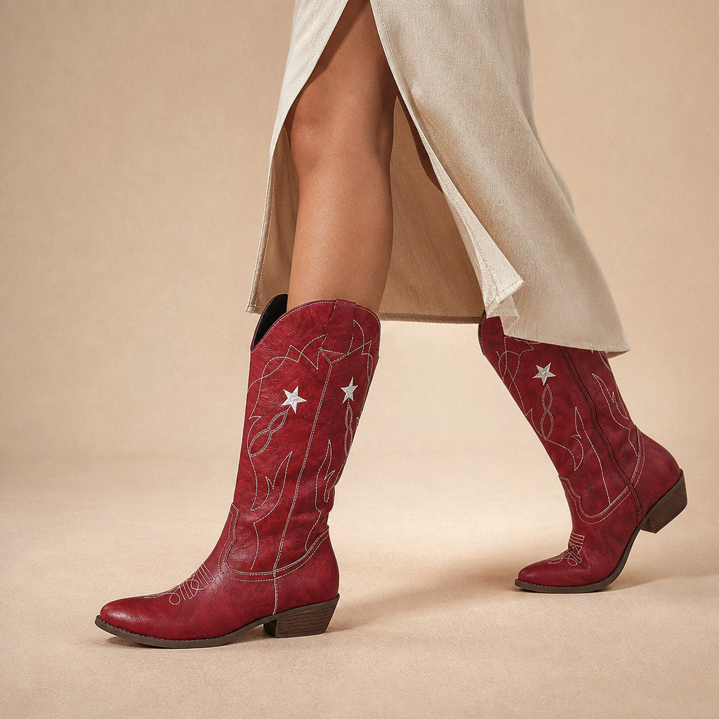 Elegant And Trendy Wide Calf Cowboy Boots – Product Photo