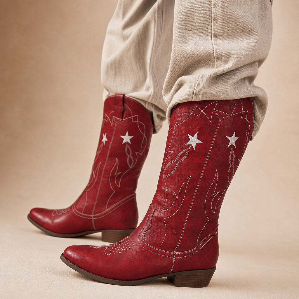 Elegant And Trendy Wide Calf Cowboy Boots – Mampierimoda Premium Womenswear