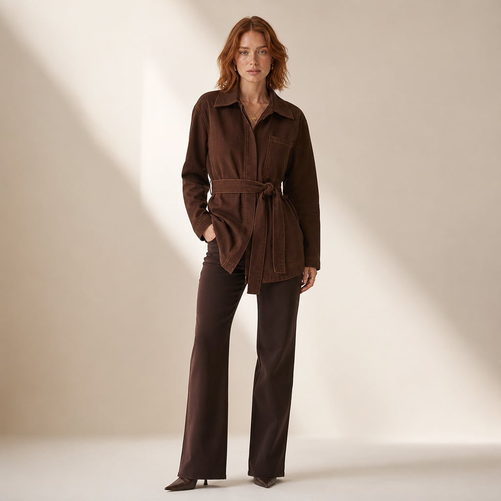 Amy Long Sleeve Top - Chocolate Denim Chocolate Denim – Full Look