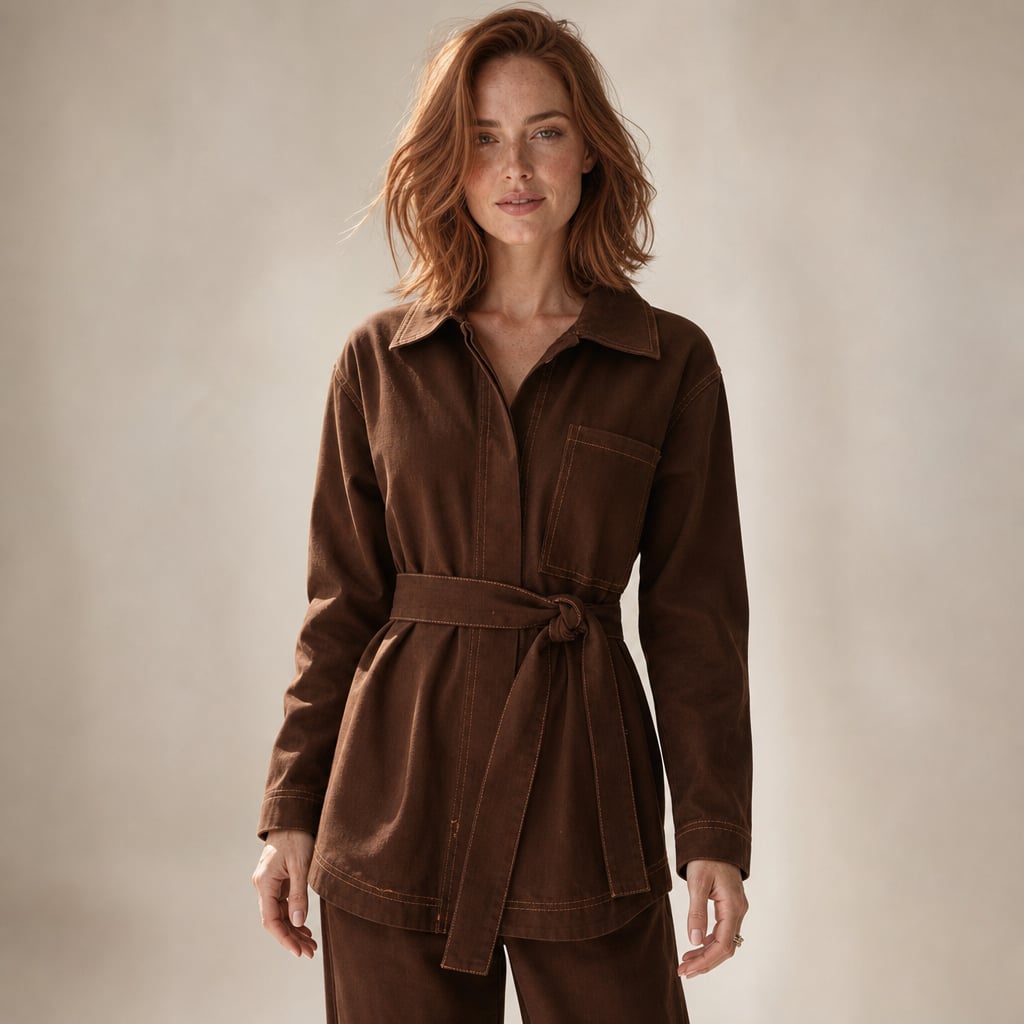 Amy Long Sleeve Top - Chocolate Denim in Chocolate Denim – Mampierimoda Premium Womenswear
