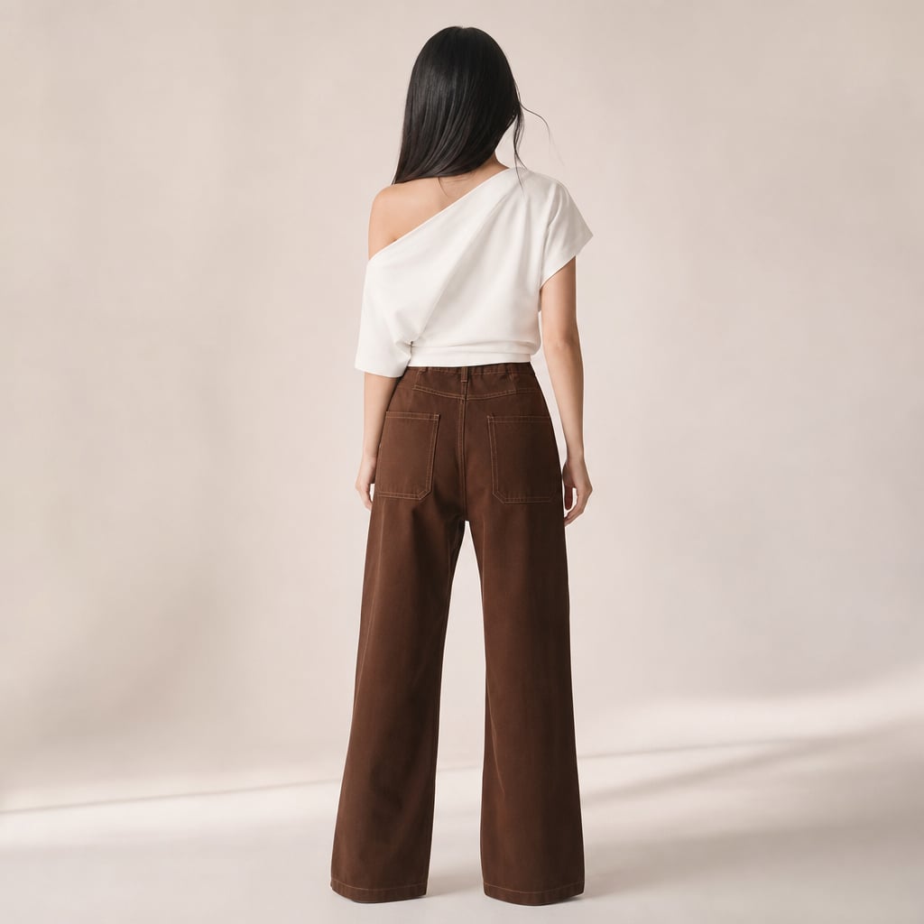 Amy Pants - Chocolate Denim Chocolate Denim – Full Look