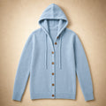 Ancelin Hooded Cardigan Blue – Product Photo