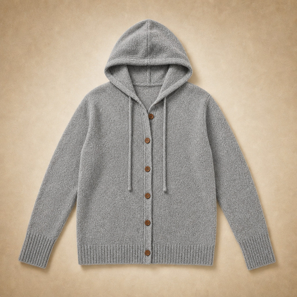 Ancelin Hooded Cardigan Gray – Product Photo