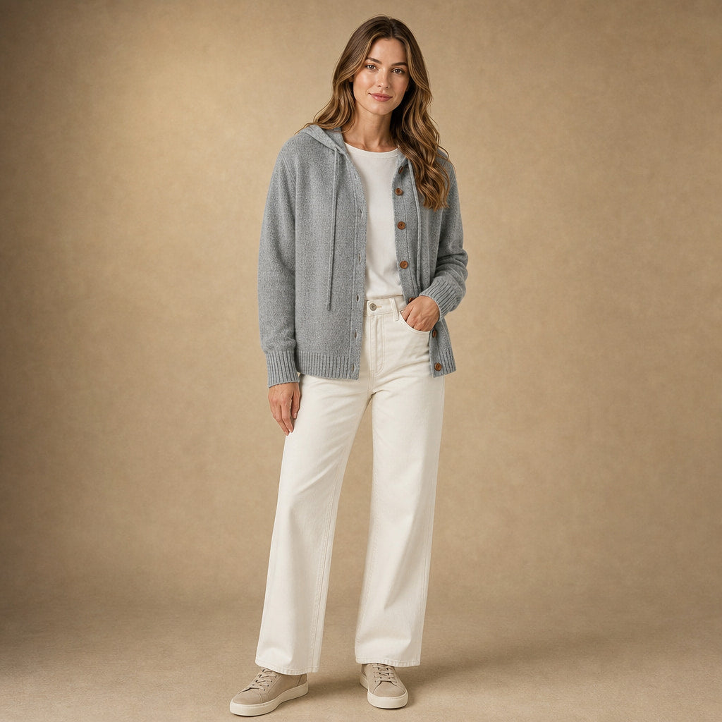 Ancelin Hooded Cardigan in Gray – Mampierimoda Premium Womenswear
