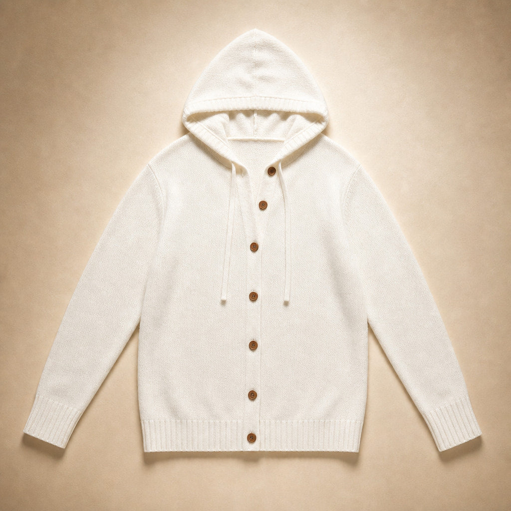 Ancelin Hooded Cardigan White – Product Photo