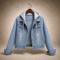 Aria Denim Hooded Jacket Light Blue – Product Photo