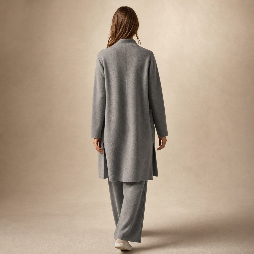 Ariana Prestige Virgin Wool Set Slate Gray – Full Look