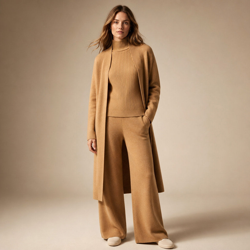 Ariana Prestige Virgin Wool Set in Terracotta Orange – Mampierimoda Premium Womenswear