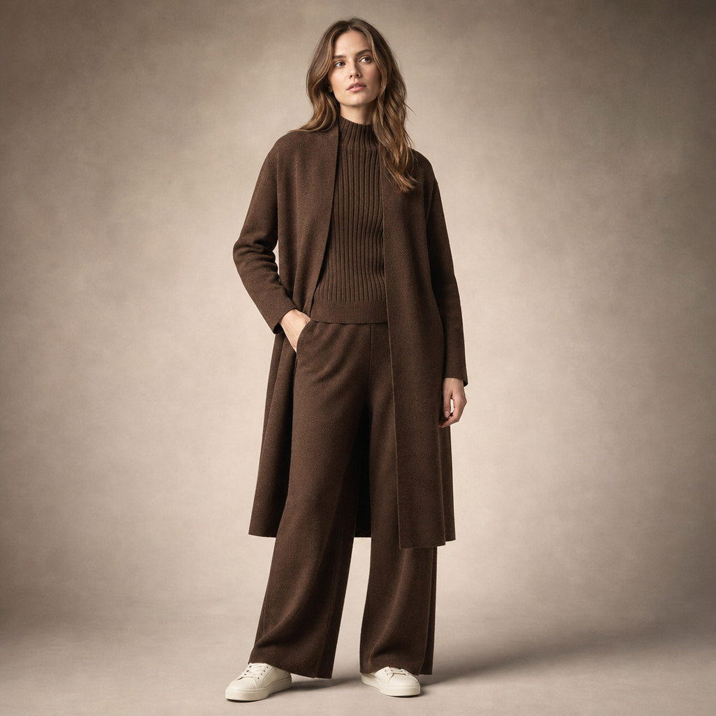 Ariana Prestige Virgin Wool Set Truffle Brown – Product Photo