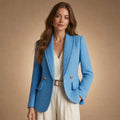 Avery Couture Boucle Blazer Iris Blue – Product Photo