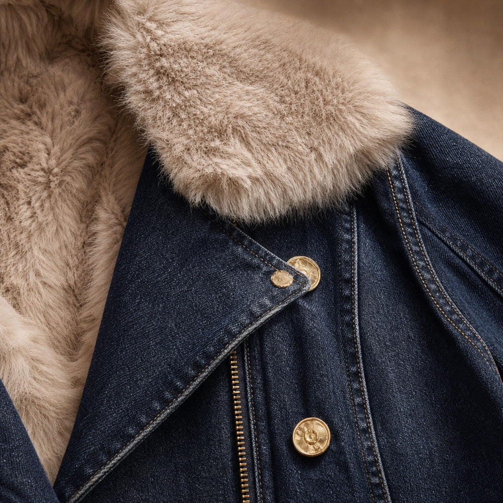 Bellerose Denim Jacket Dark Blue – Fabric and Detail Close-Up