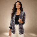Leopard Print Blazer Jacket Black Black – Product Photo