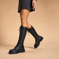 Bold And Statement Platform Lace-Up Knee High Boots – Product Photo
