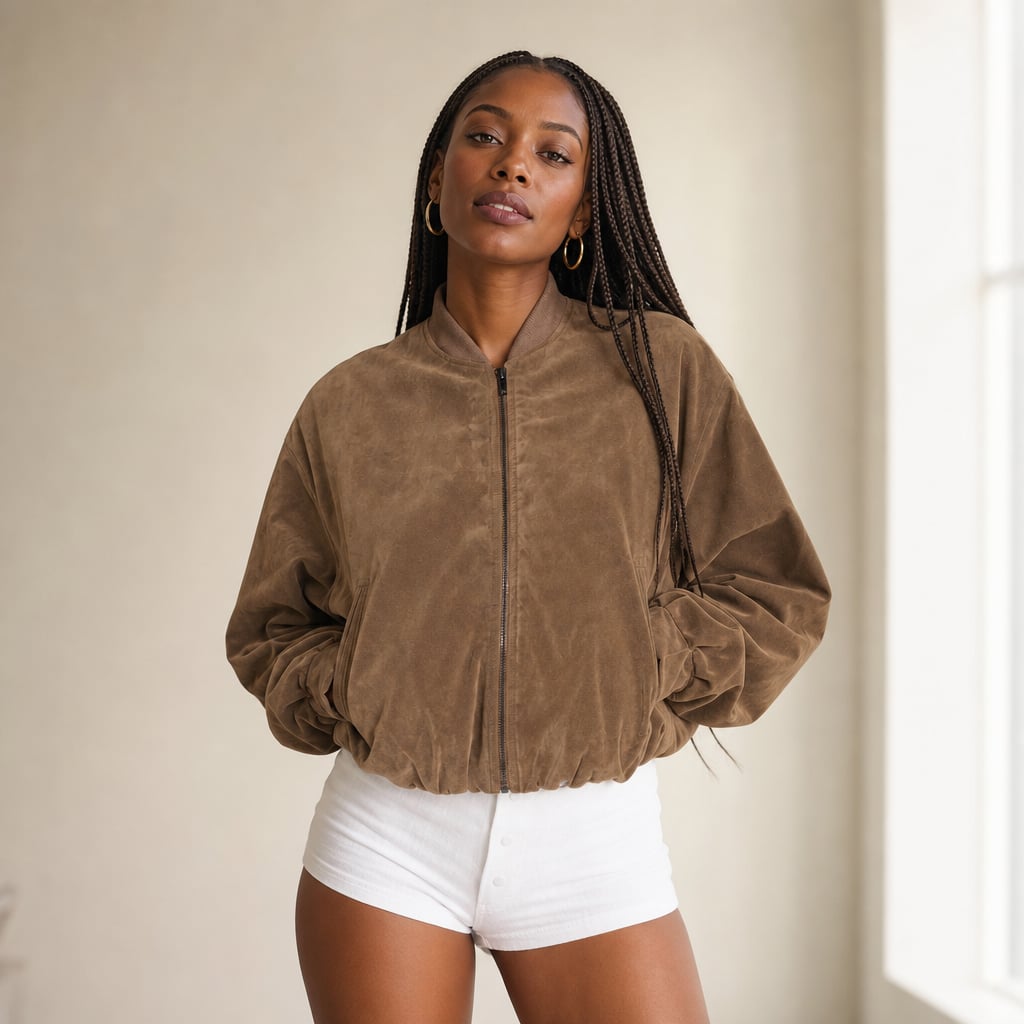 Clara Bomber Brown Brown – Styled Editorial Shot