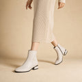 Elegant And Modern Low Heel Ankle Boots Off-White – Product Photo