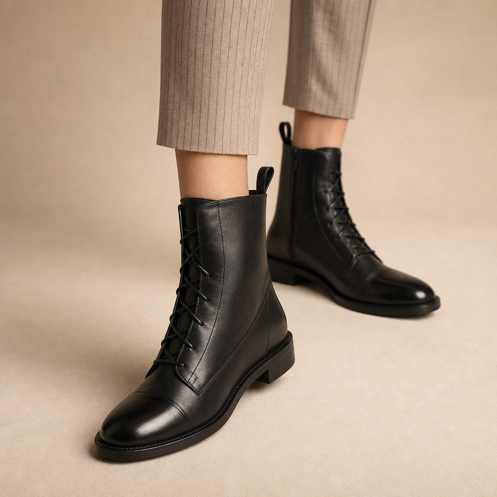 Elegant And Premium Leather Women's Boots in Black – Mampierimoda Premium Womenswear