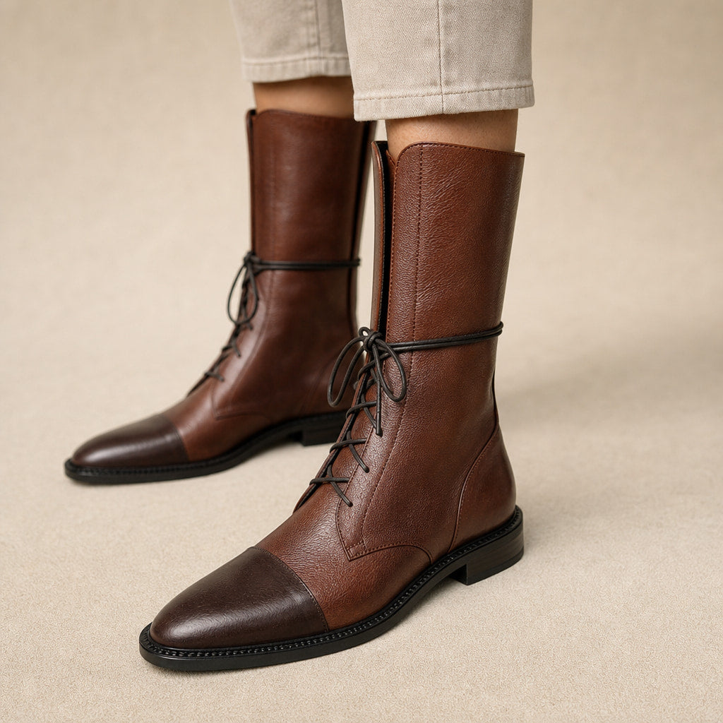 Elegant And Premium Leather Women's Boots Brown – Product Photo