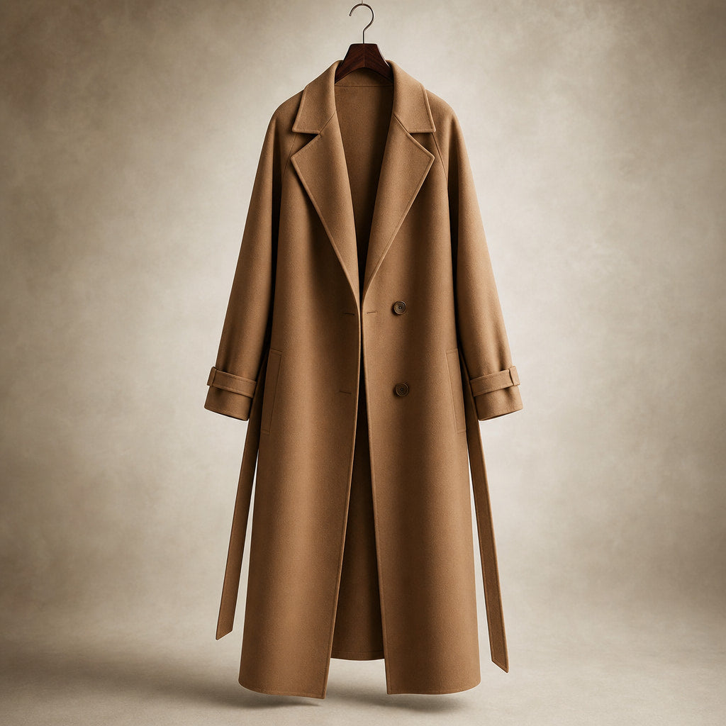 Wool Winter Coat Satin-Lined Camel – Product Photo