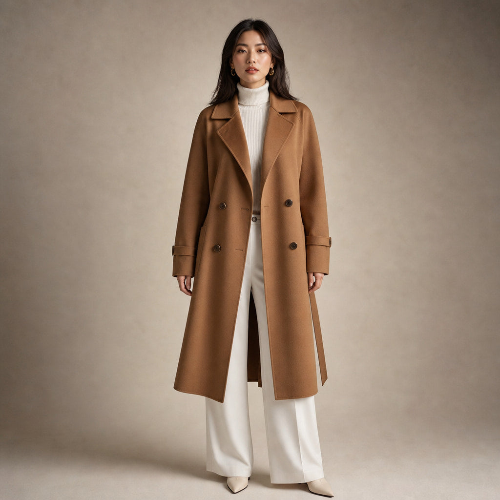 Wool Winter Coat Satin-Lined in Camel – Mampierimoda Premium Womenswear