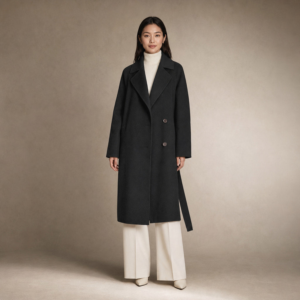 Wool Winter Coat Satin-Lined in Black – Mampierimoda Premium Womenswear