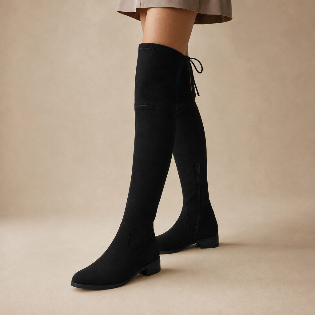 Cordelia - Women's Over-the-Knee Suede Boots in Black – Mampierimoda Premium Womenswear
