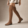 Cordelia - Women's Over-the-Knee Suede Boots Brown – Product Photo