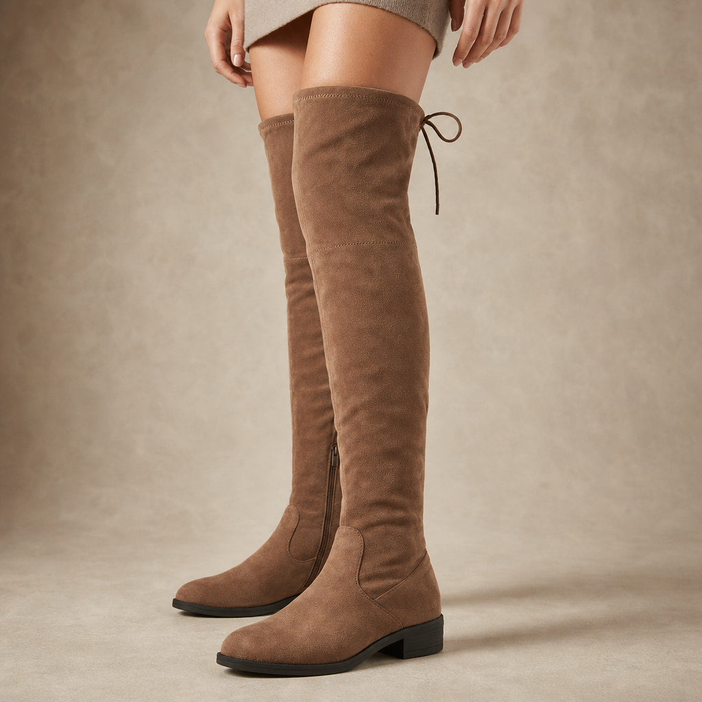 Cordelia - Women's Over-the-Knee Suede Boots in Brown – Mampierimoda Premium Womenswear