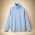 Cozy Oversized Turtleneck Sweater Light Blue – Product Photo