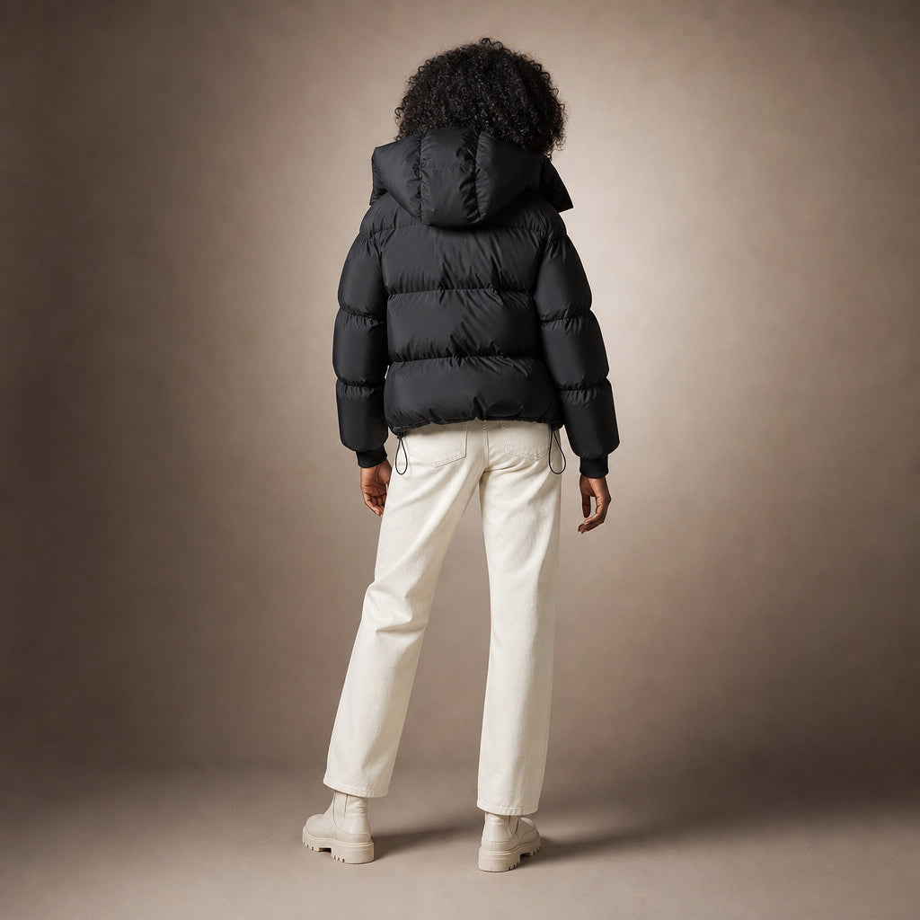 Padded Puffer Jacket Relaxed Fit Black – Full Look