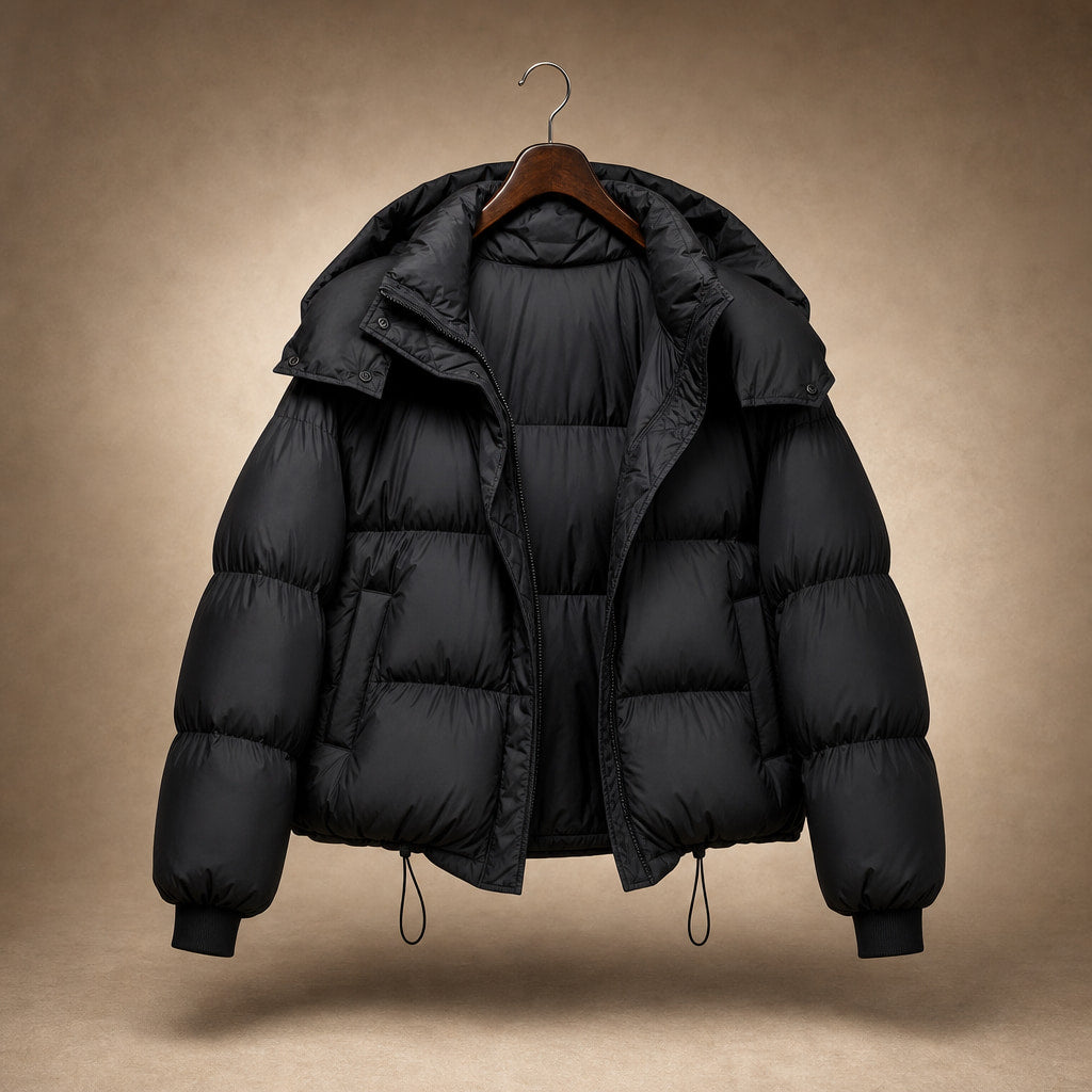 Padded Puffer Jacket Relaxed Fit Black – Product Photo