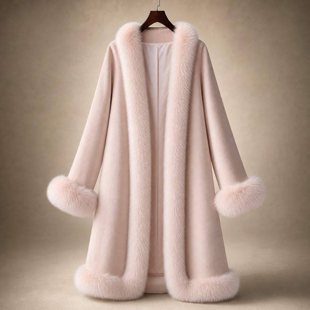 Donna Inverno Reversibile Mantello Giacchetta Mezza Lunghezza Maniche Ampie Rosa 1 – Product Photo