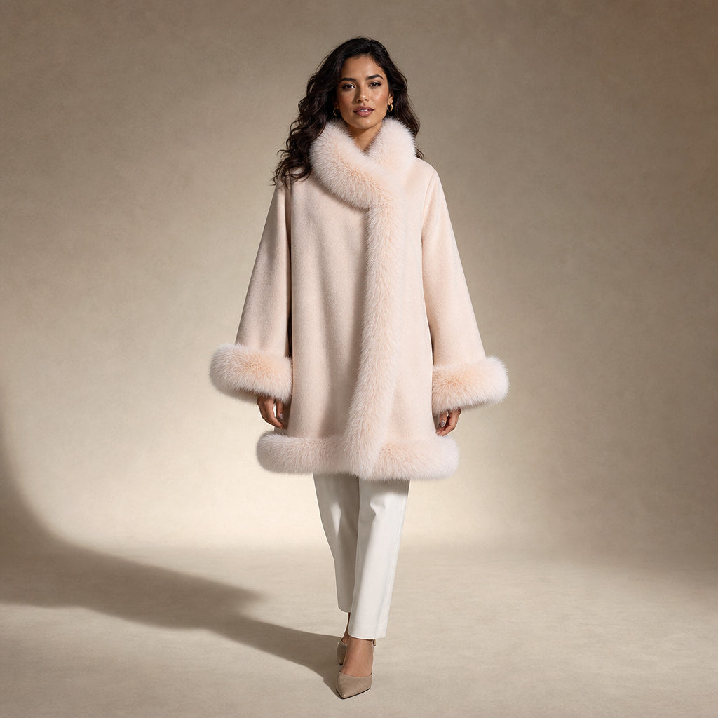 Donna Inverno Reversibile Mantello Giacchetta Mezza Lunghezza Maniche Ampie in Rosa 1 – Mampierimoda Premium Womenswear