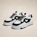 Black and White Chunky Heart-applique Sneakers For Women White – Product Photo